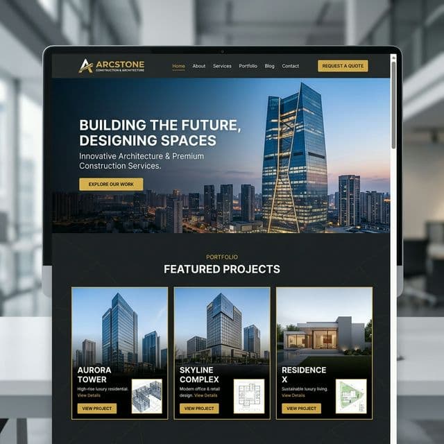 Construction Website Mockup